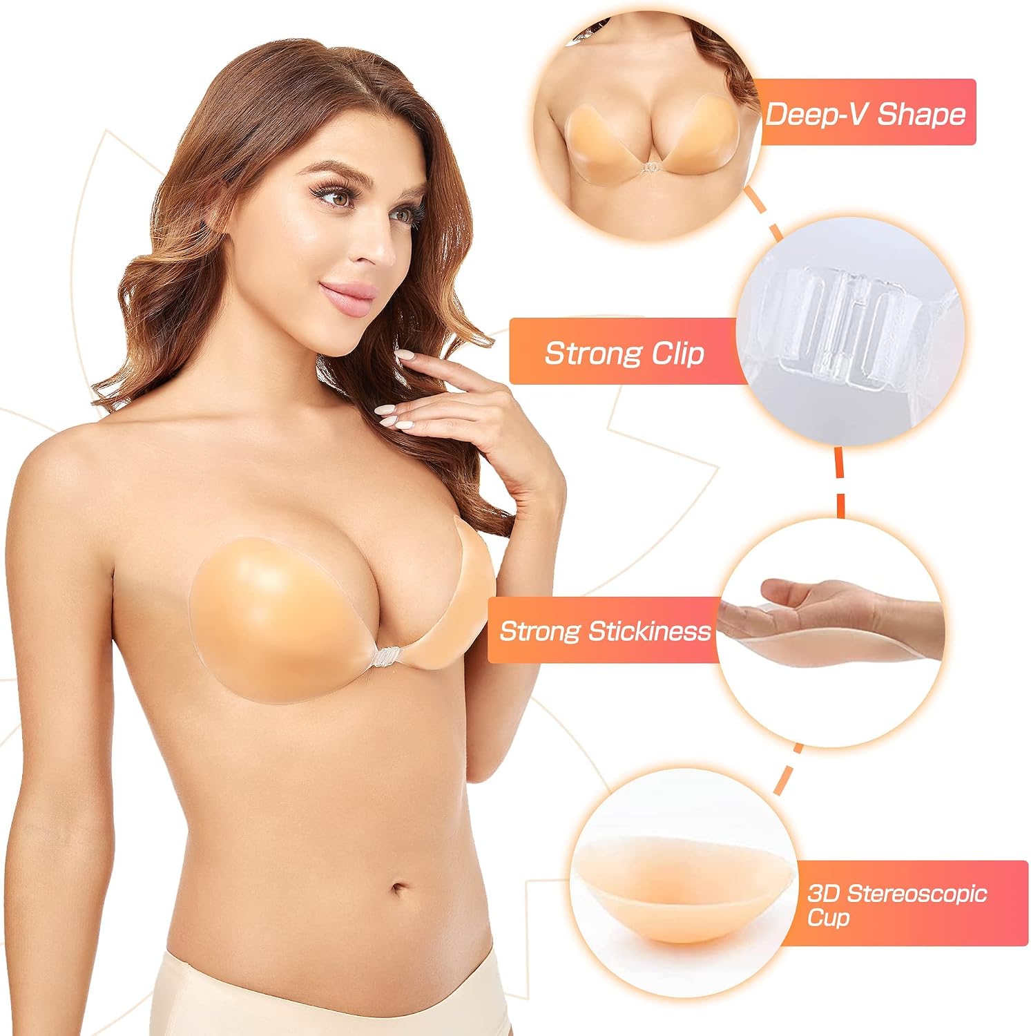 Бюстгальтер-пуш-ап без косточе – обзор и цена Silicone Bra Adhesive